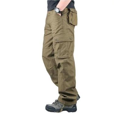 Imagem de Calça Cargo Tática Masculina Camuflada - Algodão - Para Trabalho e Cam
