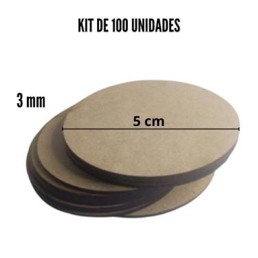 Imagem de 100 Bolacha Circulo MDF5x5 Artesanato 5cm - Loja Béle