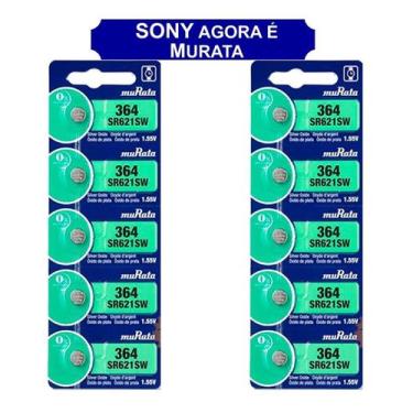 Imagem de 10 Baterias Sony 364 Sr621 Orig Ag1 Lr620 Lr621 Lr60 Relógio - MURATA