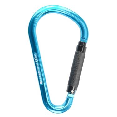 Imagem de S.E.PEAK Gancho de Escada Grande de Alumínio com Trava Automática de 22 Kn com Certificação Ce, Mosquetão Profissional Leve E Resistente para Escalada Em Torres Ao Ar Livre, Trabalho Aéreo, Resgate, C