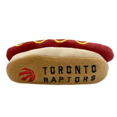 Imagem de Pets First NBA Toronto Raptors Hot Dog Plush Dog & Cat Squeak Toy - Brinquedo de pelúcia mais fofo para cães e gatos com barulho interno e lindo nome/logotipo do time de basquete