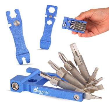 Imagem de IMPALAPRO Kit de ferramentas de bicicleta portátil 20 em 1 compacto e leve (117,5 g) cromo-vanádio (CRV) - Multiferramenta para bicicleta com disjuntor de corrente - Multiferramenta MTB - Ferramentas