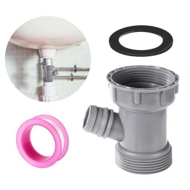 Imagem de Adaptador de tubo de pia de cozinha, conector de filtro de pia em forma de Y de ajuste universal com junta versátil adaptador de mangueira de drenagem para lava-louças saída de resíduos de