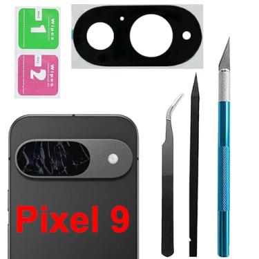 Imagem de Substituição de vidro da lente traseira da câmera traseira do Pixel 9 para vidro da câmera traseira do Google Pixel 9 com adesivo pré-instalado e kits de ferramentas de reparo
