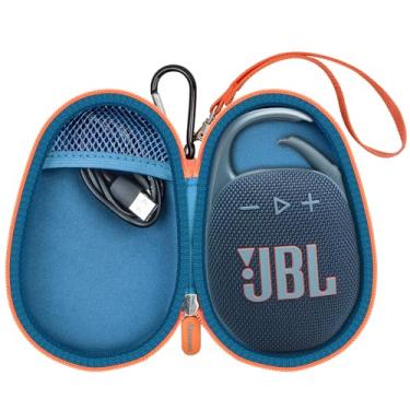 Imagem de Capa de substituição para alto-falante compatível com JBL Clip 5/Clip 4, bolsa protetora de armazenamento para alto-falantes Bluetooth serve apenas para carregador e caixa de cabo USB (azul)