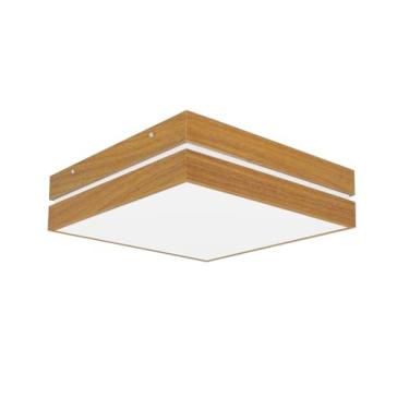 Imagem de FG ILUMINAÇÃO, Plafon Sobrepor Friso em Madeira Louro Freijo 35cm.