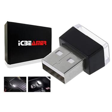 Imagem de ICBEAMER Interface USB universal plug-in luz noturna em miniatura LED, cor: branco | para interior de carro e atmosfera ambiente de porta-malas