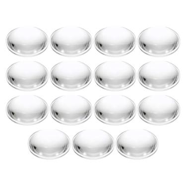 Imagem de PATIKIL Lente convexa plana de 28 mm de diâmetro, 15 unidades de lente condensadora convexa ótica LED acrílica de 9 mm de altura com borda para lanterna, carro, bicicleta, refletor, transparente,