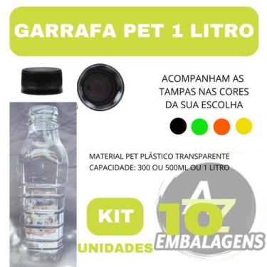 Imagem de Kit 10 Garrafas PET de Luxo com Lacre - Alta Qualidade e Resistência -