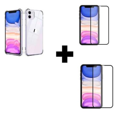 Imagem de 2UN Película 3d Vidro + 1UN Capa Capinha Para Iphone 11 Transparente -