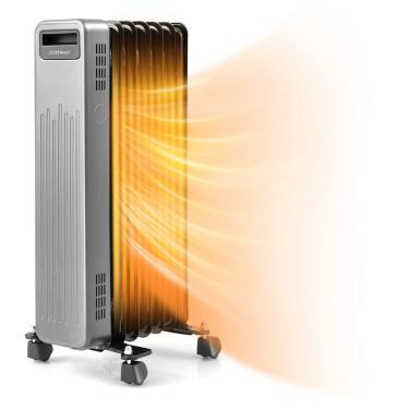 Imagem de Aquecedor de radiador cheio de óleo COSTWAY 1500W com rodas universais