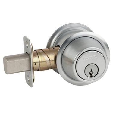 Imagem de SCHLAGE Fechadura de fechadura B562P 626 C Keyway Series B500 Grau 2, função de cilindro duplo, chave C, acabamento cromado acetinado