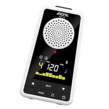 Imagem de Almencla Mini Metronoma Beat Tap fácil de usar de batida leve, metrônomo eletrônico, portátil para tambor de violino portátil para piano de flauta, Branco