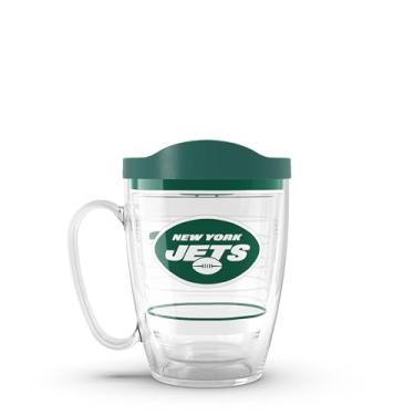 Imagem de Tervis Copo isolado feito nos EUA com parede dupla NFL New York Jets mantém as bebidas frias e quentes, caneca de 473 ml, tradicional