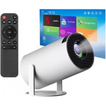 Imagem de Projetor Portatil Mini 5g Wifi 6 Bluetooth 5.0 Android 11 HY320 Projetor 4K 1080 Full HD Suporte 12000 Lumens Para Celular LED Auto Correção Horizontal 180° Premium