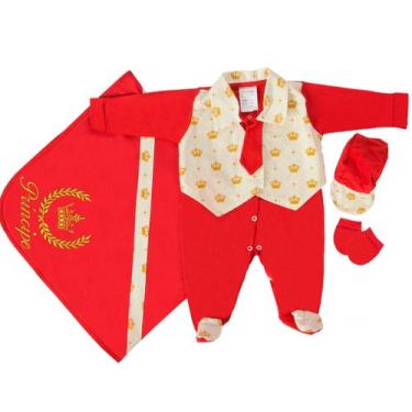 Imagem de Saída Maternidade Bordada para Bebê Menino com Colete - AVM Enxovais, 