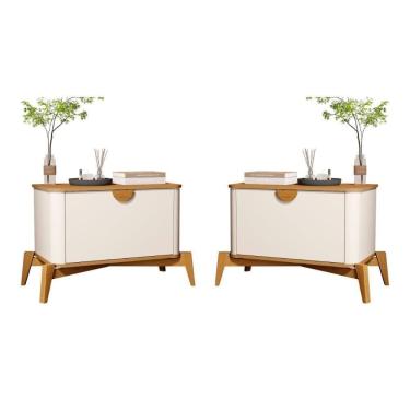 Imagem de Conjunto Mesa De Cabeceira San Marino Off White Nature