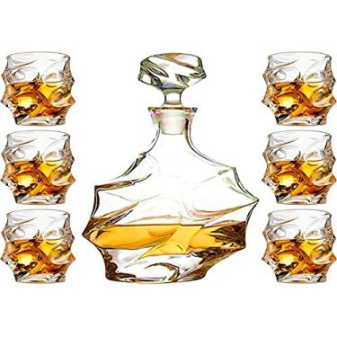 Imagem de First to act tactical Conjunto de copos decantadores de uísque, sem chumbo, copos de degustação de uísque escocês, garrafa de vinho para beber uísque irlandês, bourbon, copo de tequila (Iceberg, 1
