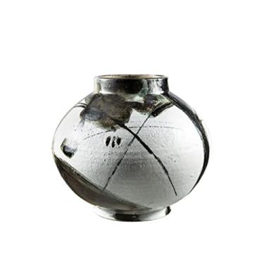 Imagem de Vaso Vaso de cerâmica de tinta chinesa para casa moderna Sala de estar Decoração de estudo Flor seca Decoração de mesa Flor Arranjador de flores Vaso de flores