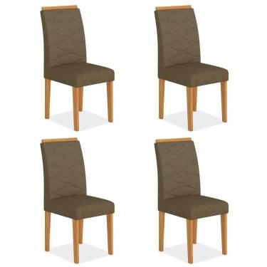 Imagem de Kit 4 Cadeiras Estofadas Everest Comfort Cinamomo/suede Capuccino - Ma