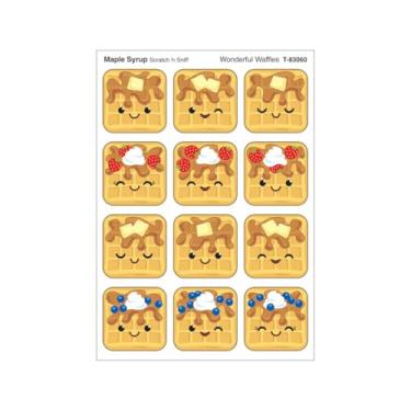 Imagem de Waffles maravilhosos, adesivos com cheiro de xarope de bordo Scratch 'n Sniff Stinky, 48 ct.