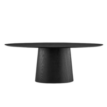 Imagem de Mesa de Jantar Cone Oval 180x100 cm Base Madeira Ébano