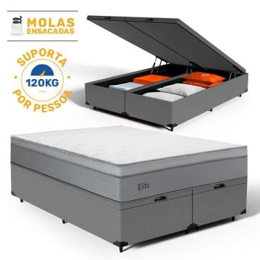 Imagem de Cama Box Baú com Colchão de Molas Ensacadas Pillow In Elite Queen 158cm