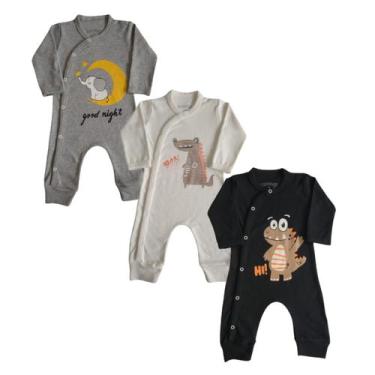 Imagem de KIT Contendo 3 Peças Macacão Suedine Bebê Maga Longa - Patrulha Street