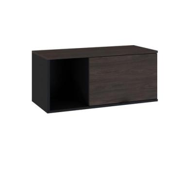 Imagem de Armário Aéreo C/Nicho e Porta Basculante 35x80x35cm - Metalig, Preto T