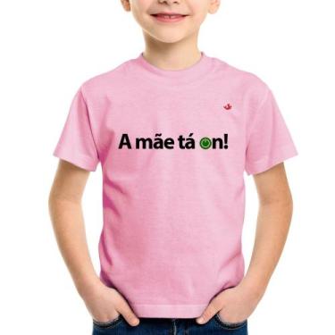 Imagem de Camiseta Infantil A mãe tá on! - Foca na Moda, Rosa bebê, 12
