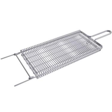 Imagem de Grelha Aço Fechada Churrasco Miúdos Frango Pão De Alho