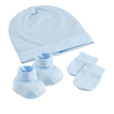 Imagem de Kit Maternidade Menina e Menino Touca, Luva e Sapatinho Malha 100 Algo