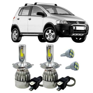 Imagem de Kit Super Led H4 6000K Farol Auto Baixo CrossFox 2003/07 T10 - Autovex