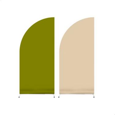 Imagem de Capa Para Painel Liso Meia lua Dupla Face 2mx1m Sistema Veste Fácil (VERDE OLIVA E BEGE)