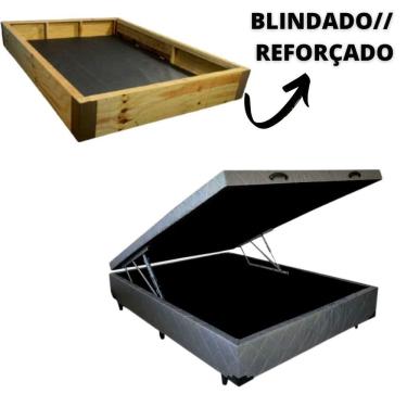 Imagem de Cama Box Baú Casal Blindada/Reforçada - 48cm de altura total