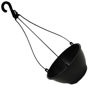Imagem de Vaso De Pendurar Planta 2 Litros Preto Com Hastes Removivel - vasopret