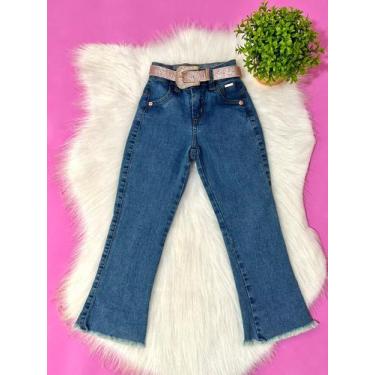 Imagem de Calça Jeans Flare Com Lycra Infantil Menina Modinha Country - Isa Cint