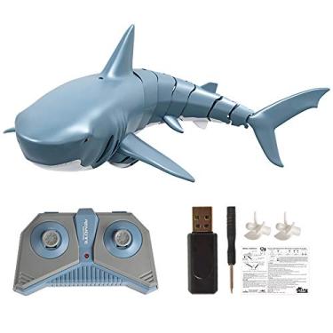 Imagem de Entemah Mini brinquedo de controle remoto tubarão rc brinquedo de natação brinquedo subaquático rc barco elétrico corrida barco barco brinquedo paródia