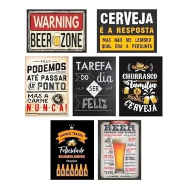 Imagem de Kit 7 Quadros Decorativos Trio Churrasqueira Área Gourmet