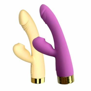 Imagem de Vibrador Feminino com Sugador de Clitóris e Ponto G Duplo Estimulador 