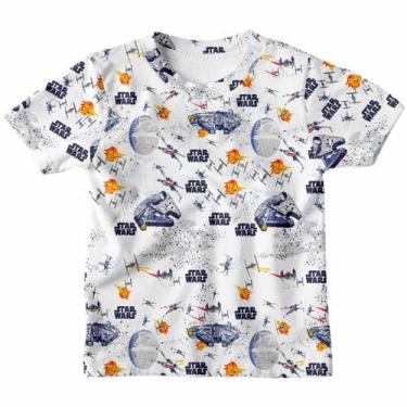 Imagem de Camiseta Infantil Menino Stars Wars Nave Camisa Estampada 3D Homem - E
