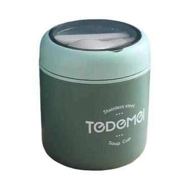 Imagem de Lancheira Térmica Infantil de Aço Inoxidável 510ml - Isolada, com Colh