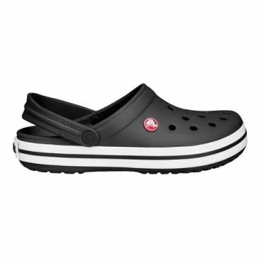 Imagem de Sandália Infantil Crocs Crocband Clog 207005-001, Preto, Branco, 23