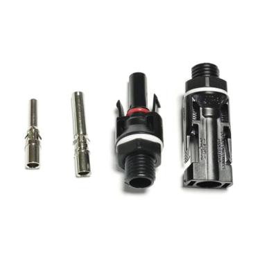 Imagem de Conector MC4 50A Pino Sólido M12 Com Rosca Para Painel Solar Fotovoltaico, Stringbox, 1 Par