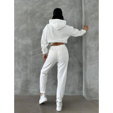 Imagem de Conjunto Moletom Feminino Cropped com Capuz  Estilo, Conforto  tumbler