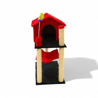 Imagem de Arranhador Para Gato Casinha Com Rede 2 Andares Luxo (Vermelho)