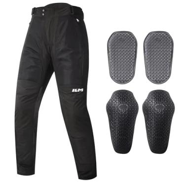Imagem de ILM Calça de motocicleta de malha masculina com armadura CE com zíper na perna para andar de motocicleta modelo PM1 (preto)