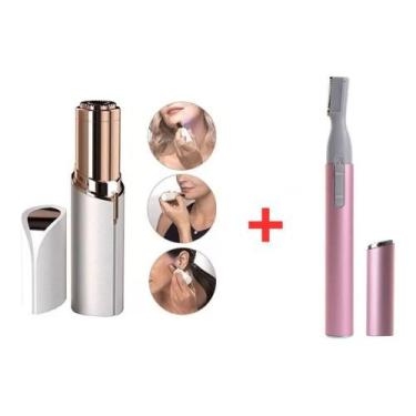 Imagem de Kit Depilador Portátil para Sobrancelha E Depilador Facial Buço Aparad