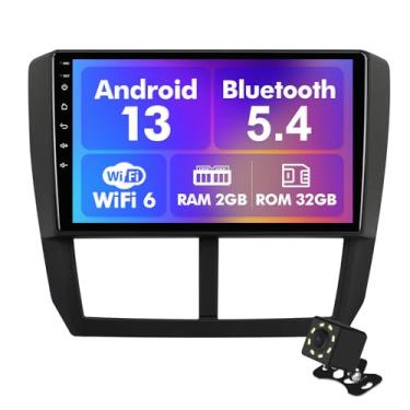 Imagem de Rádio veicular Android 13 para Subaru Forester 2 + 32 G 2008-2012 Impreza 2008-2011 23 cm 1280 * 720 tela sensível ao toque estéreo para carro com Carplay Android Câmera de reserva automática Espelho