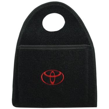 Imagem de Lixeira Lixinho Automotiva Carro Carpete Bordado Toyota para Câmbio Preta